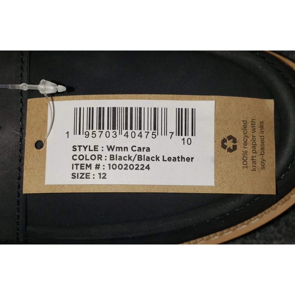 Toms Wear Goods Cara Leather Loafers Womens 12 Black Lug Sole NWT New Tags Shoes